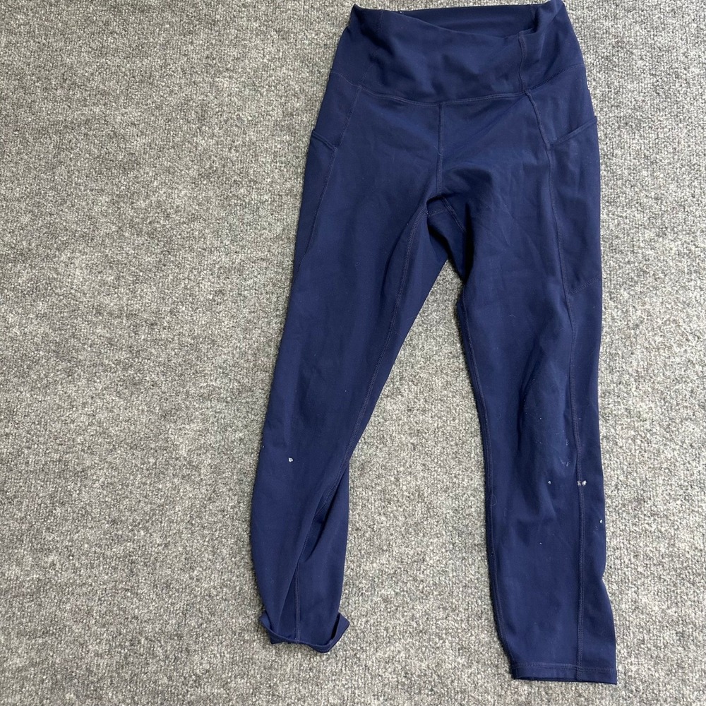 Fabletics Leggings Womens Size S Navy Blue PureLuxe High Waisted Pockets Sport